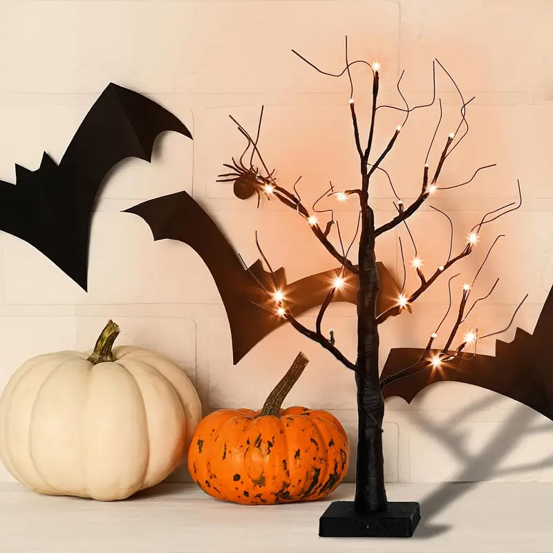 Floroux Birch Tree LED Halloween | Ambient Light | Light Decoration in Orange and Purple