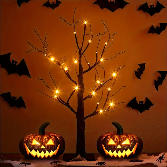 Floroux Birch Tree LED Halloween | Ambient Light | Light Decoration in Orange and Purple