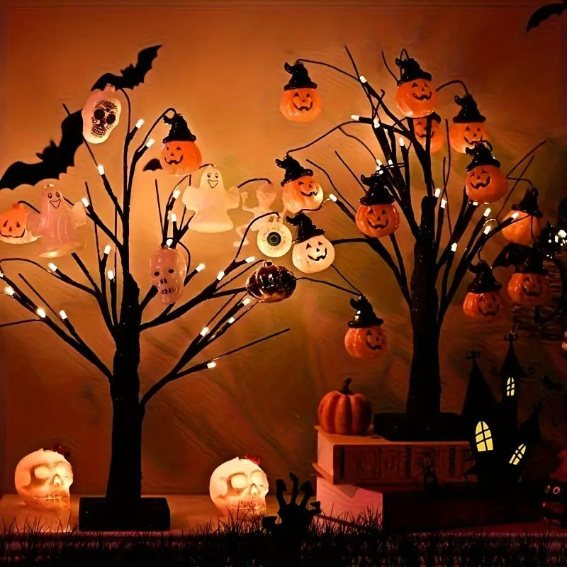Floroux Birch Tree LED Halloween | Ambient Light | Light Decoration in Orange and Purple
