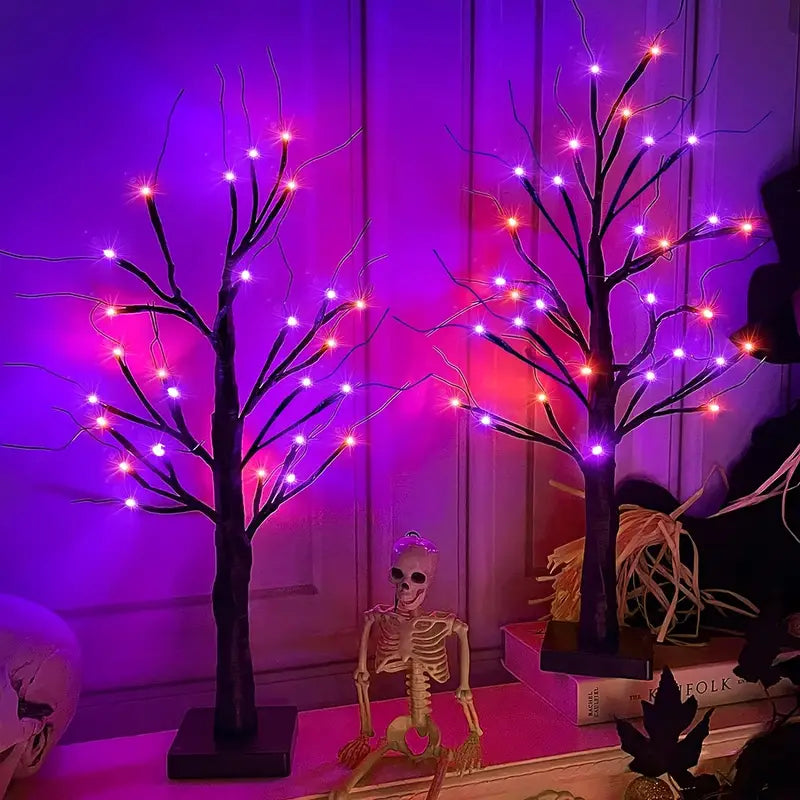 Floroux Birch Tree LED Halloween | Ambient Light | Light Decoration in Orange and Purple