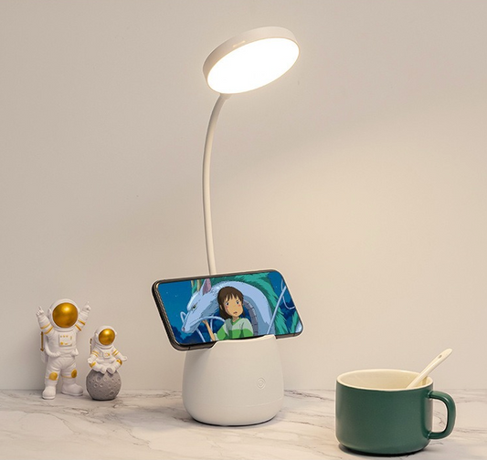HaloLight Lampe de table pour enfants Support de pot et de téléphone