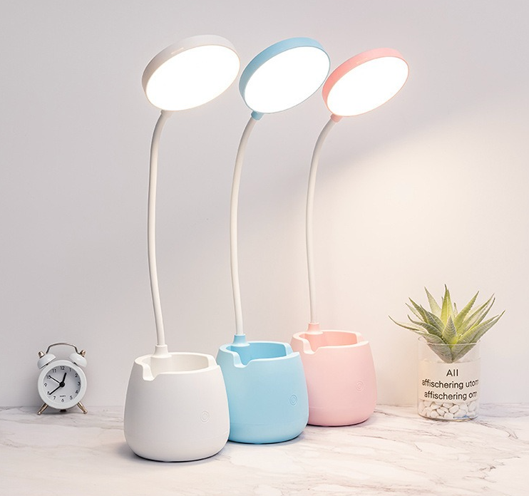 HaloLight Lampe de table pour enfants Support de pot et de téléphone