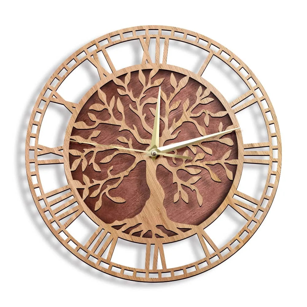 Floroux | Horloge murale en bois