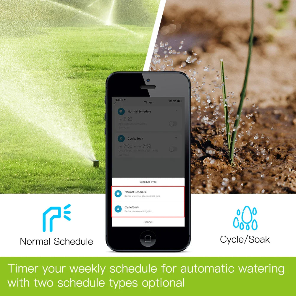 Vanne d'irrigation automatique à minuterie Tuya Smart - Minuteur d'eau programmable WiFi Bluetooth via les applications SmartLife Google Alexa