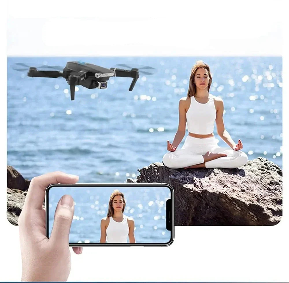 Floroux - E88 Pro Drone 4k HD Double Caméra RC VR 3D Longue Durée de Vie de la Batterie Trajectoire de Vol Vol FPV Mini Drone