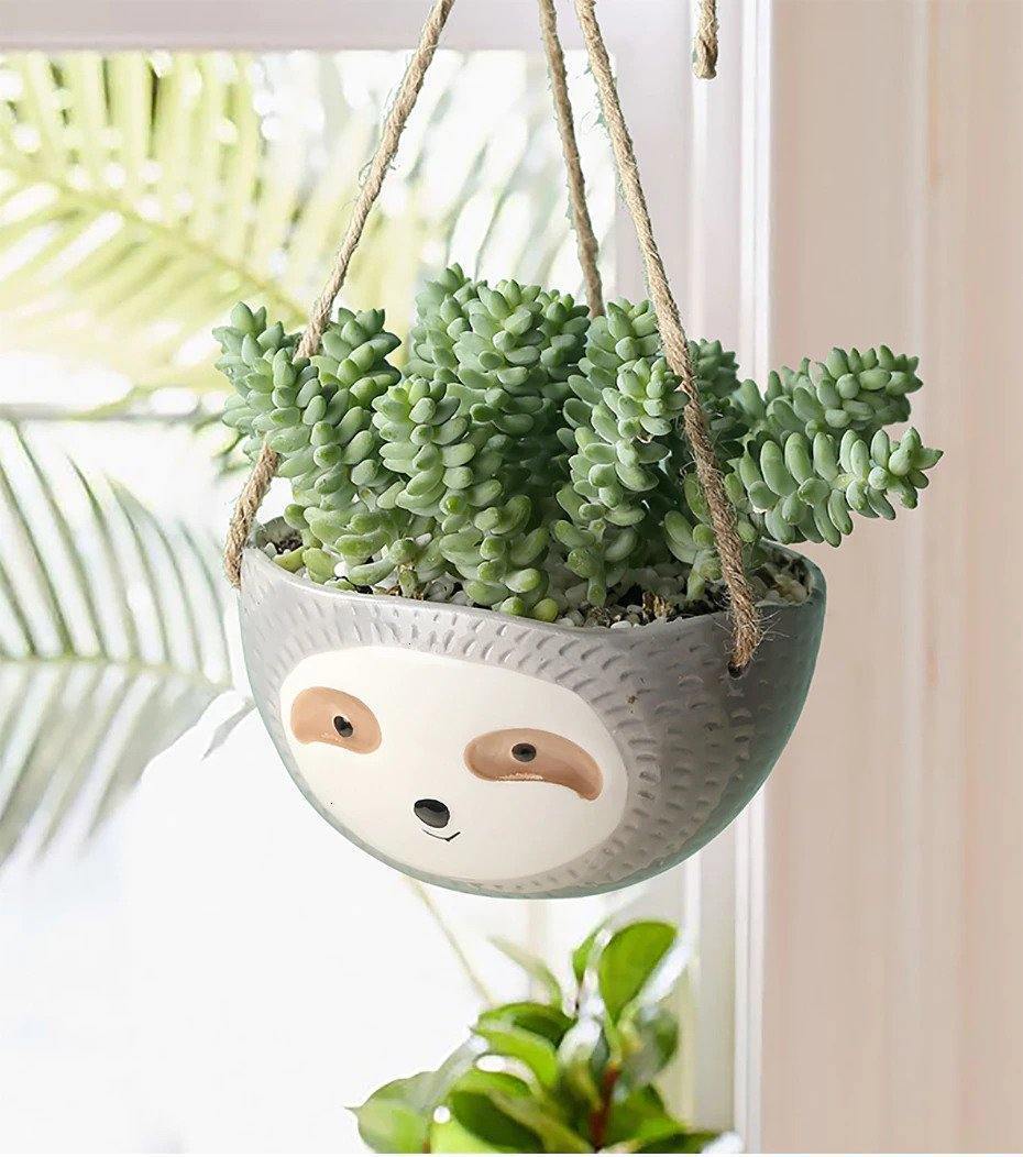 Ceramic hanging plant pot Floroux for succulents | Lazy design | Elegant décor for home and garden