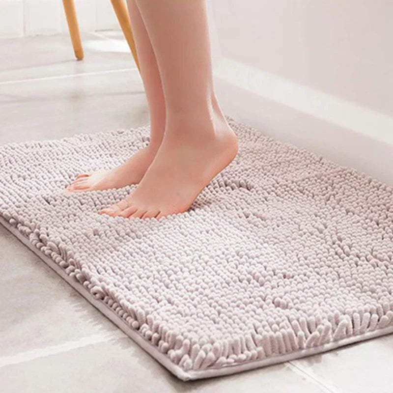 Tapis de bain en chenille de haute qualité, absorbant l'eau, antidérapant et lavable