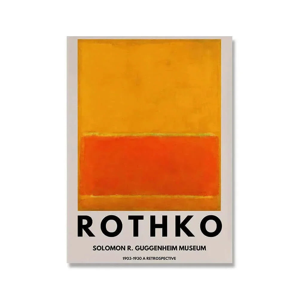 Affiche rétrospective Mark Rothko provenant de divers musées