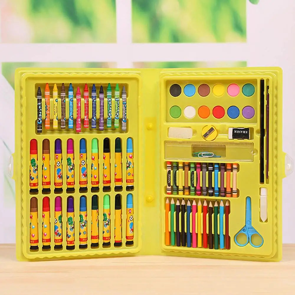Ensemble d'art pour enfants de 86 pièces - Crayons de couleur, marqueurs, crayons et pinceaux pour le jeu créatif - Idéal pour les cadeaux de maternelle et une utilisation à domicile