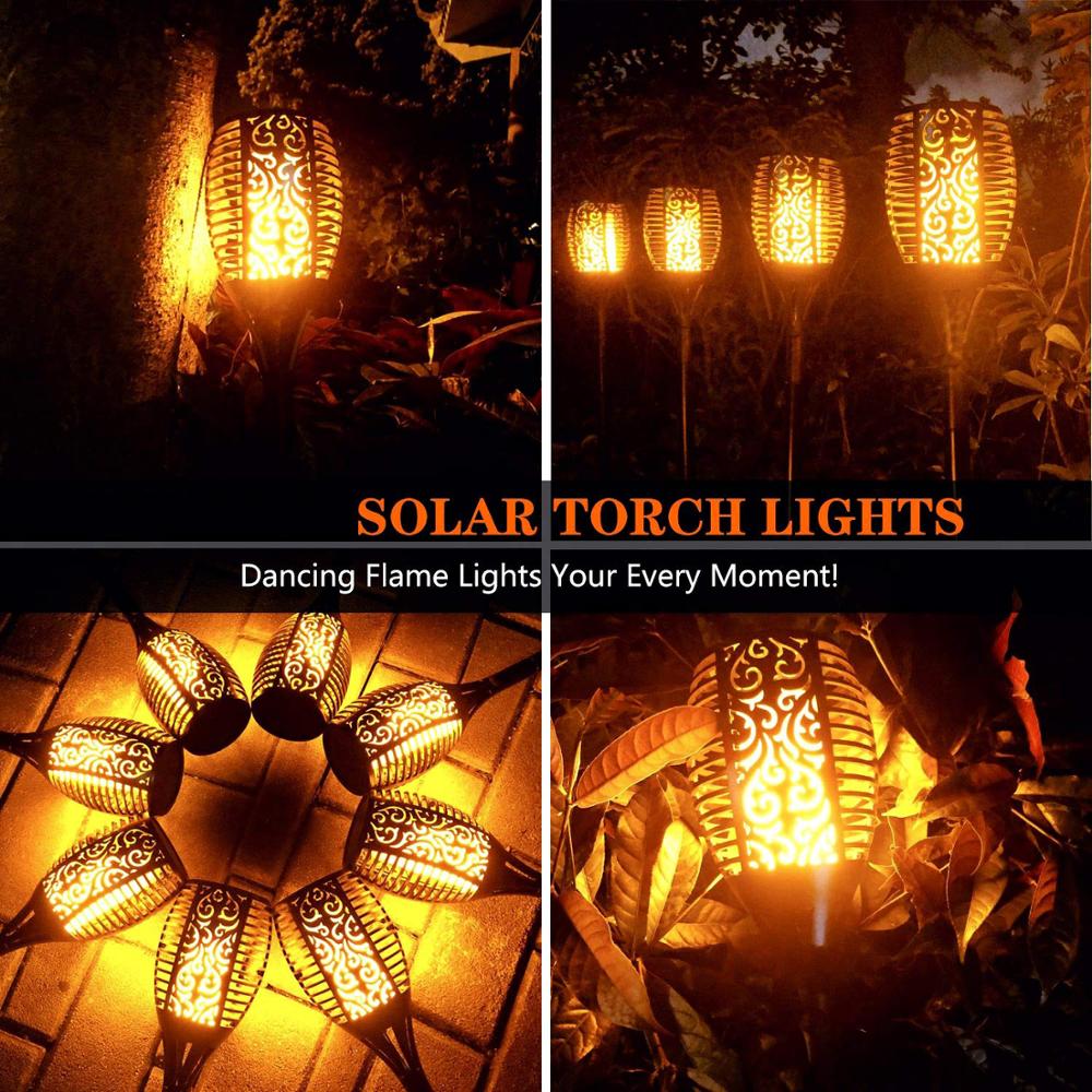 Torches solaires LED Deluxe 96 LED (4 pièces)