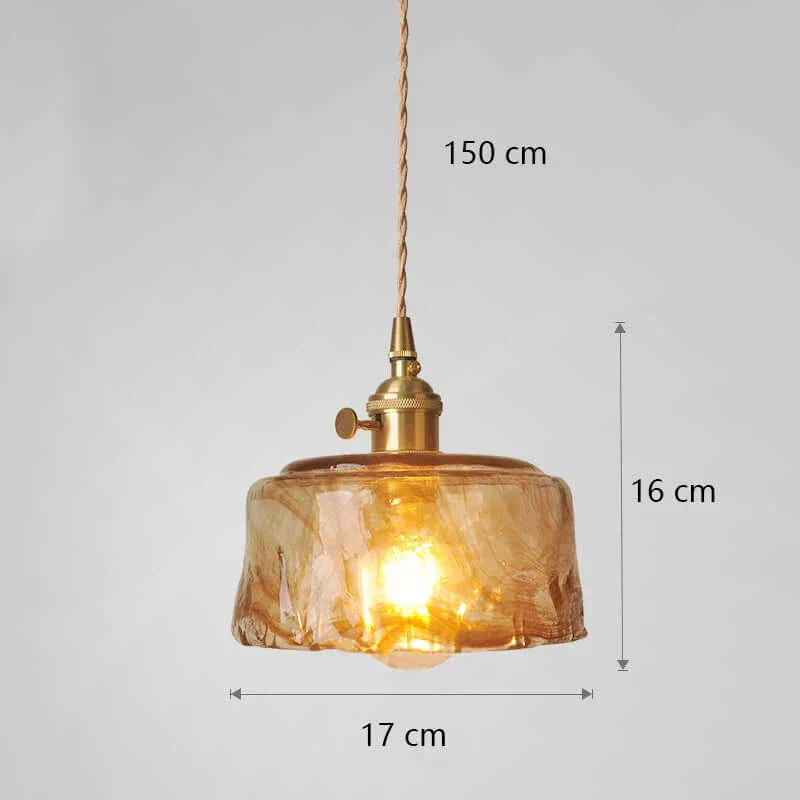 Suspension de fleurs en verre teinté classique en cuivre +