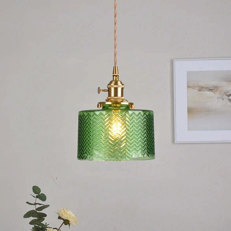 Suspension de fleurs en verre teinté classique en cuivre +