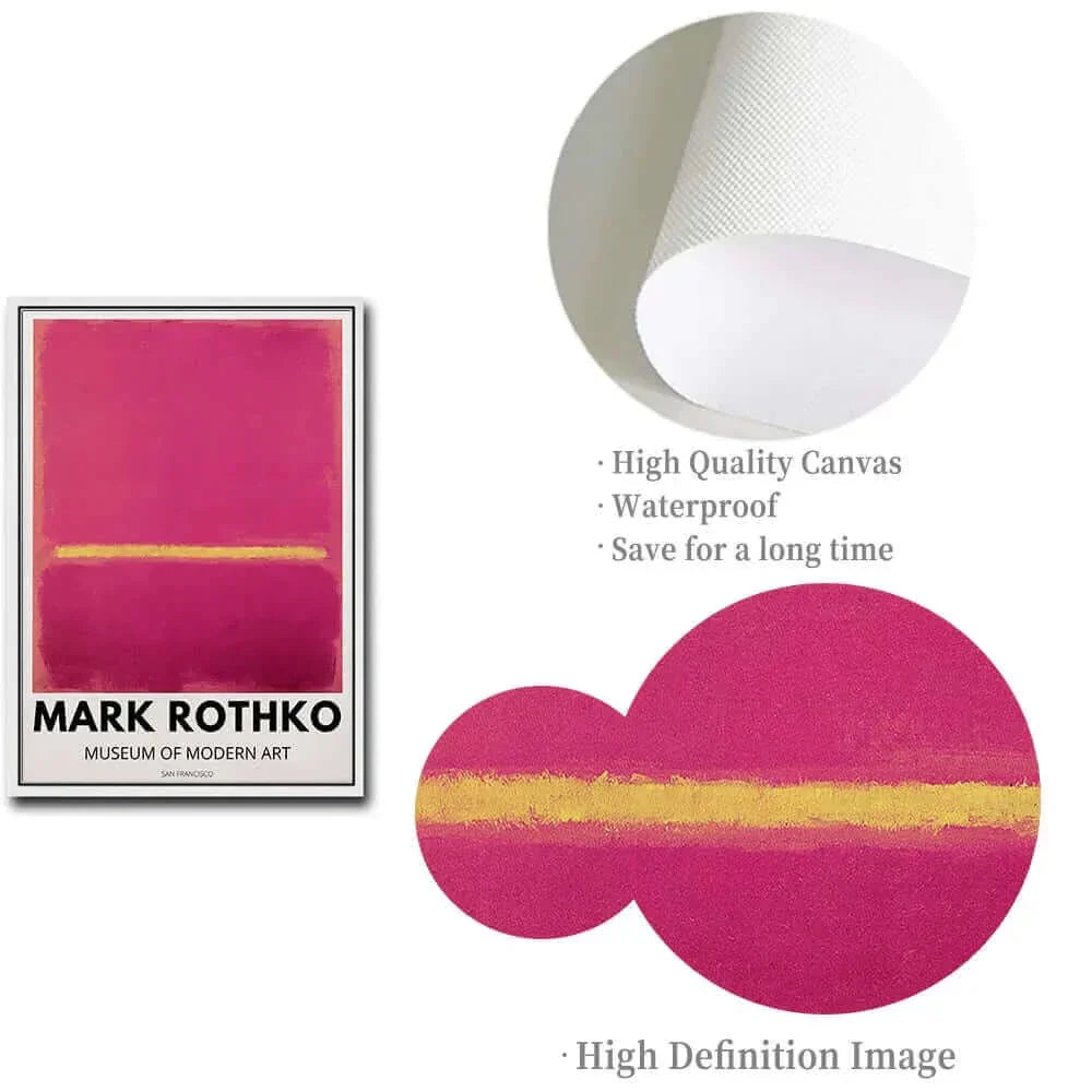 Affiche rétrospective Mark Rothko provenant de divers musées