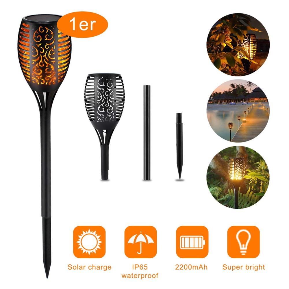 Torches solaires LED Deluxe 96 LED (4 pièces)