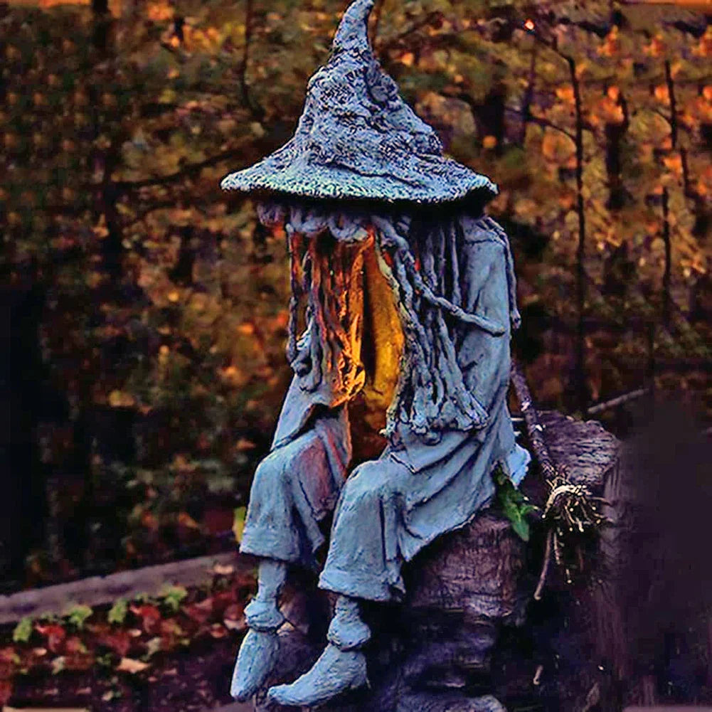 Floroux Statue de sorcière alimentée par énergie solaire | Lumière de jardin magique | Lampe solaire d'ambiance pour extérieur