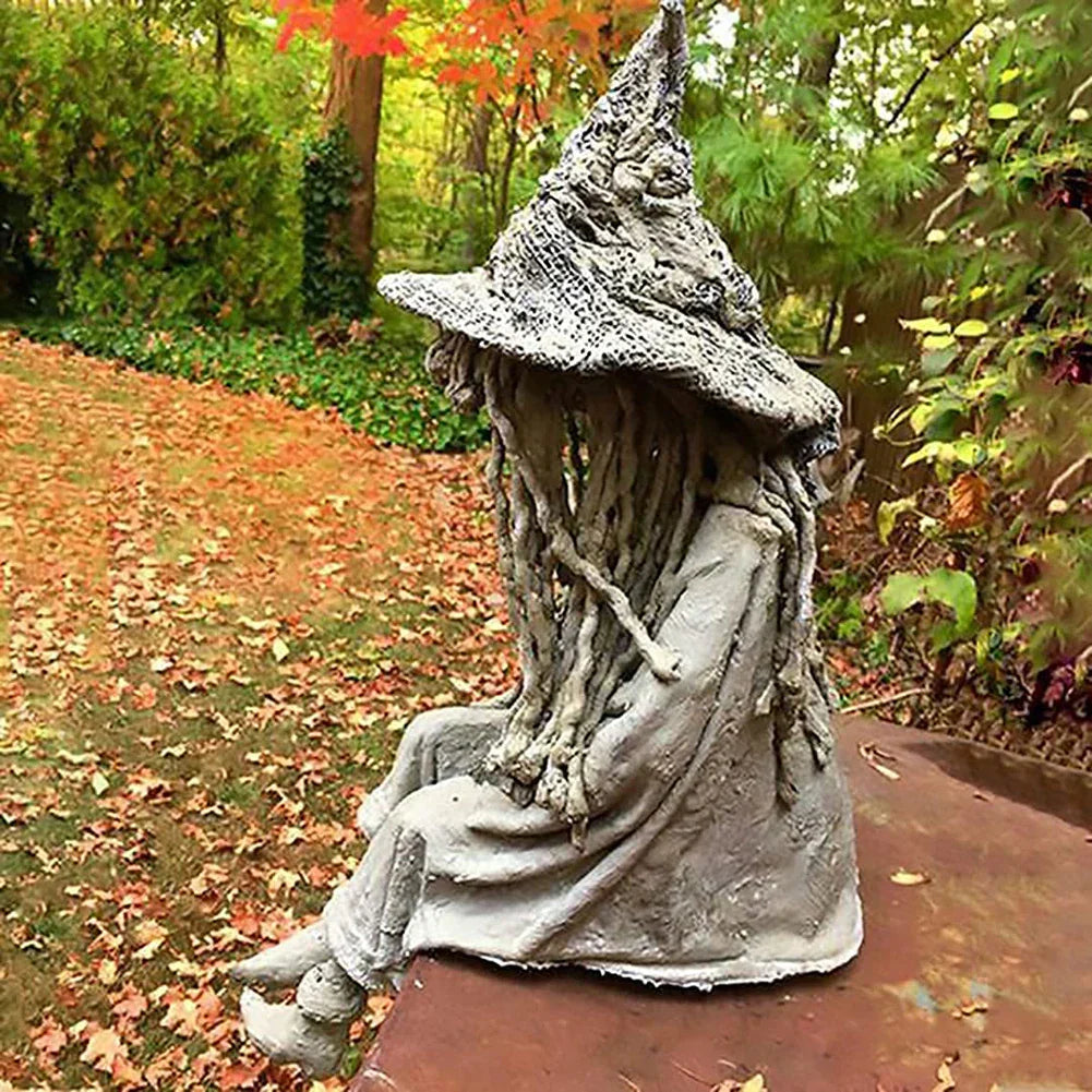 Floroux Statue de sorcière alimentée par énergie solaire | Lumière de jardin magique | Lampe solaire d'ambiance pour extérieur