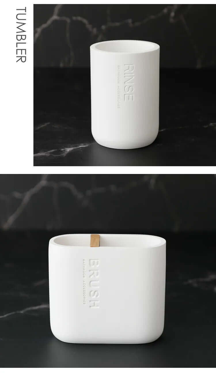 Ensemble d'accessoires de salle de bain design en noir ou blanc