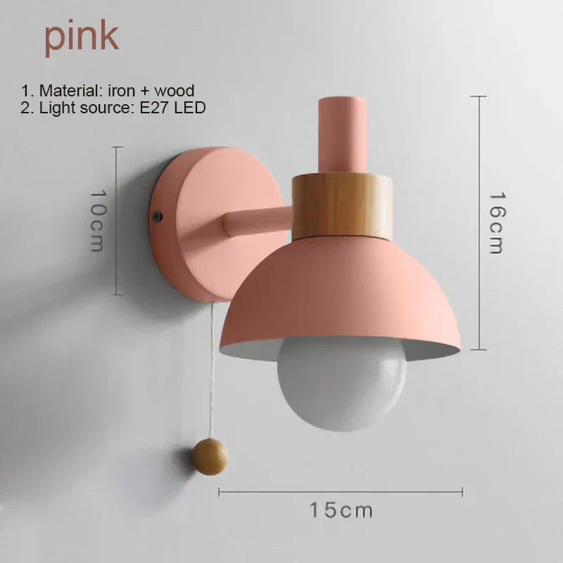 Lampe murale Macaron rose