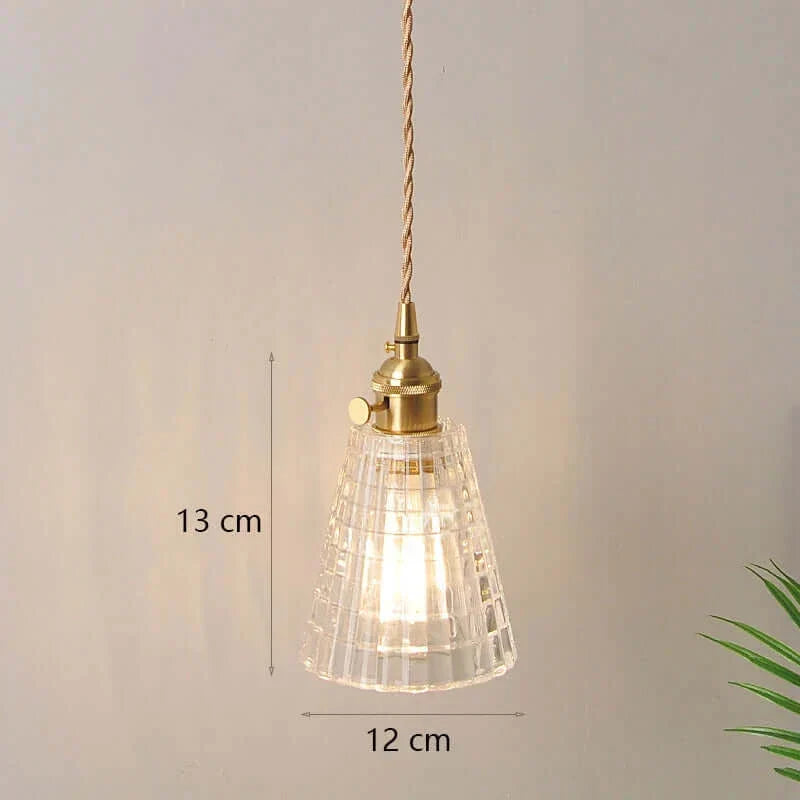 Suspension de fleurs en verre teinté classique en cuivre +