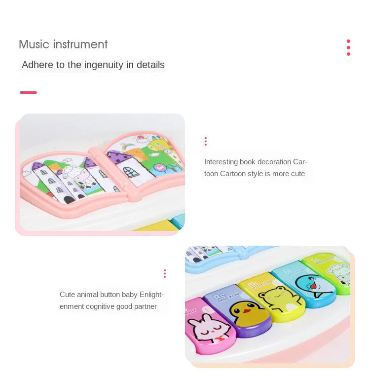 Jouet de piano musical pour bébés - Clavier à lumières et sons rotatifs avec bruits d'animaux, amusement éducatif pour les enfants de 1 à 3 ans, parfait cadeau de Noël