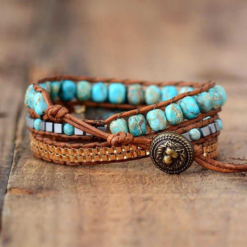 Elara Bracelet - Apaisante Énergie Turquoise Wrap