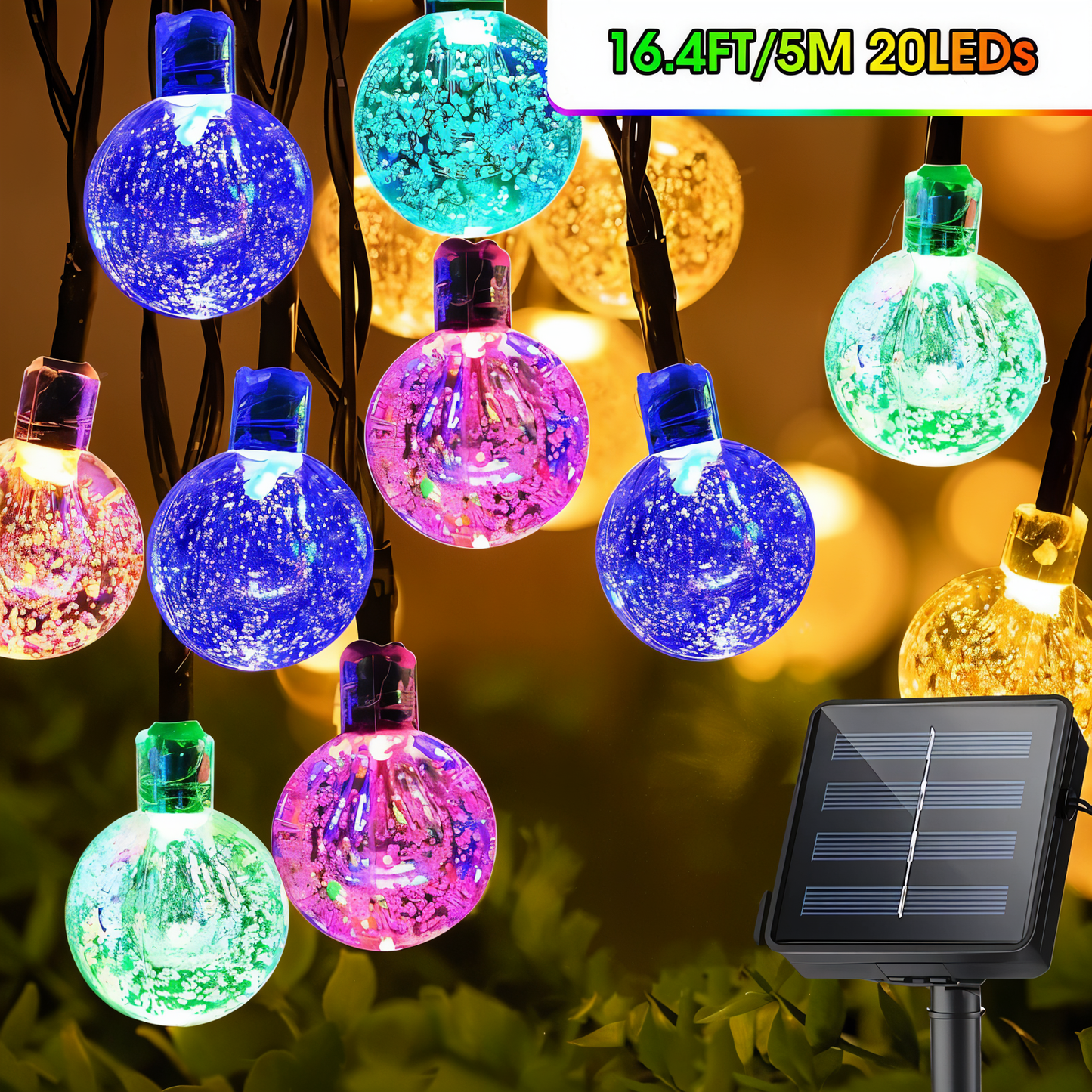BubbleOrb - Lumières à guirlande solaires pour l'extérieur