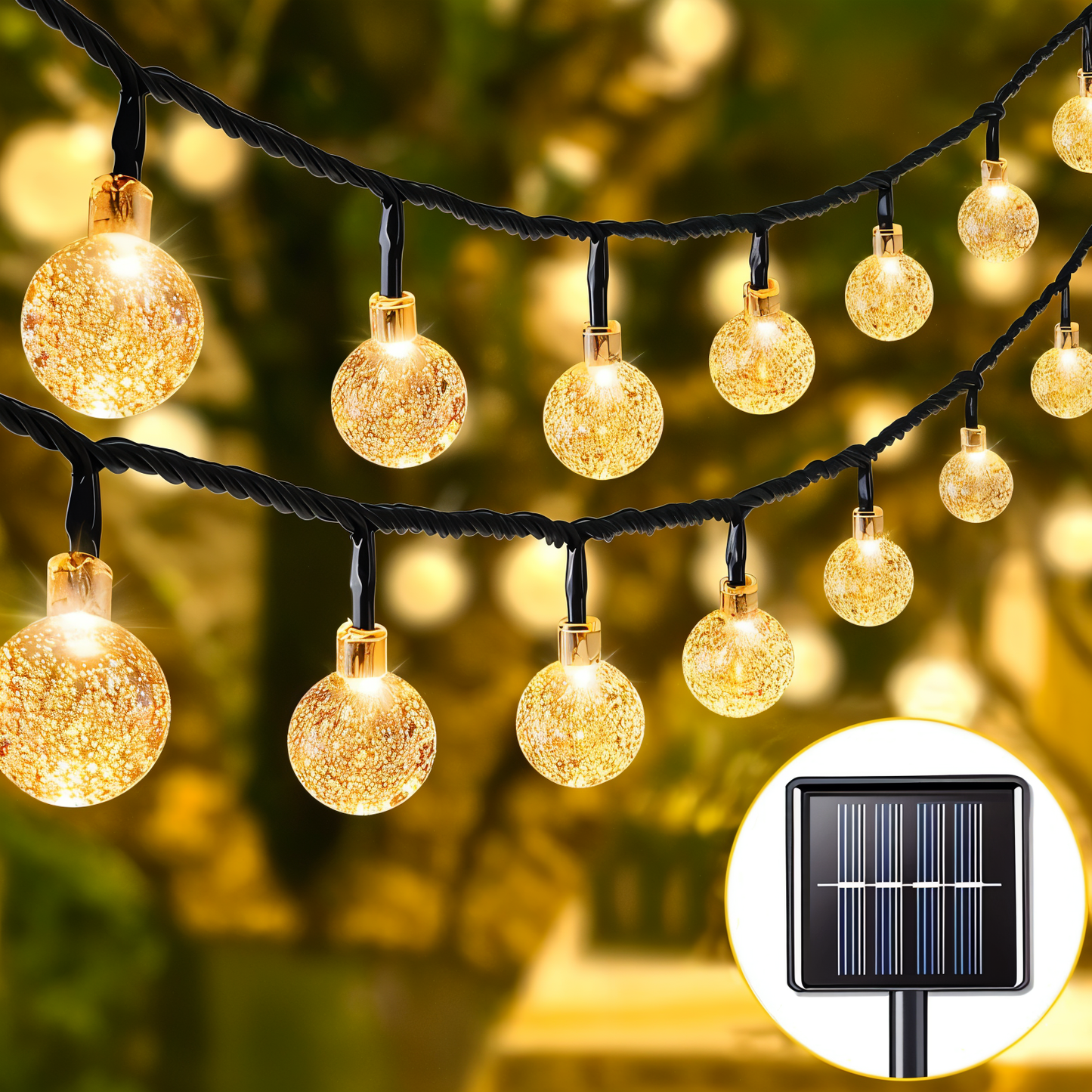 BubbleOrb - Lumières à guirlande solaires pour l'extérieur