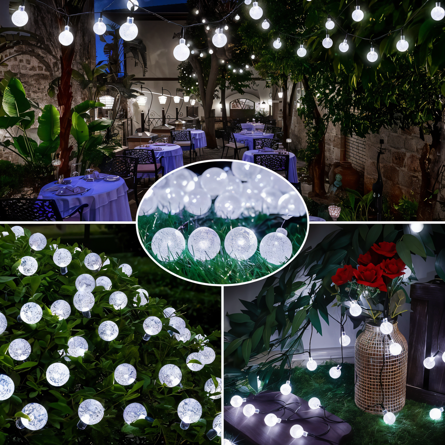 BubbleOrb - Lumières à guirlande solaires pour l'extérieur