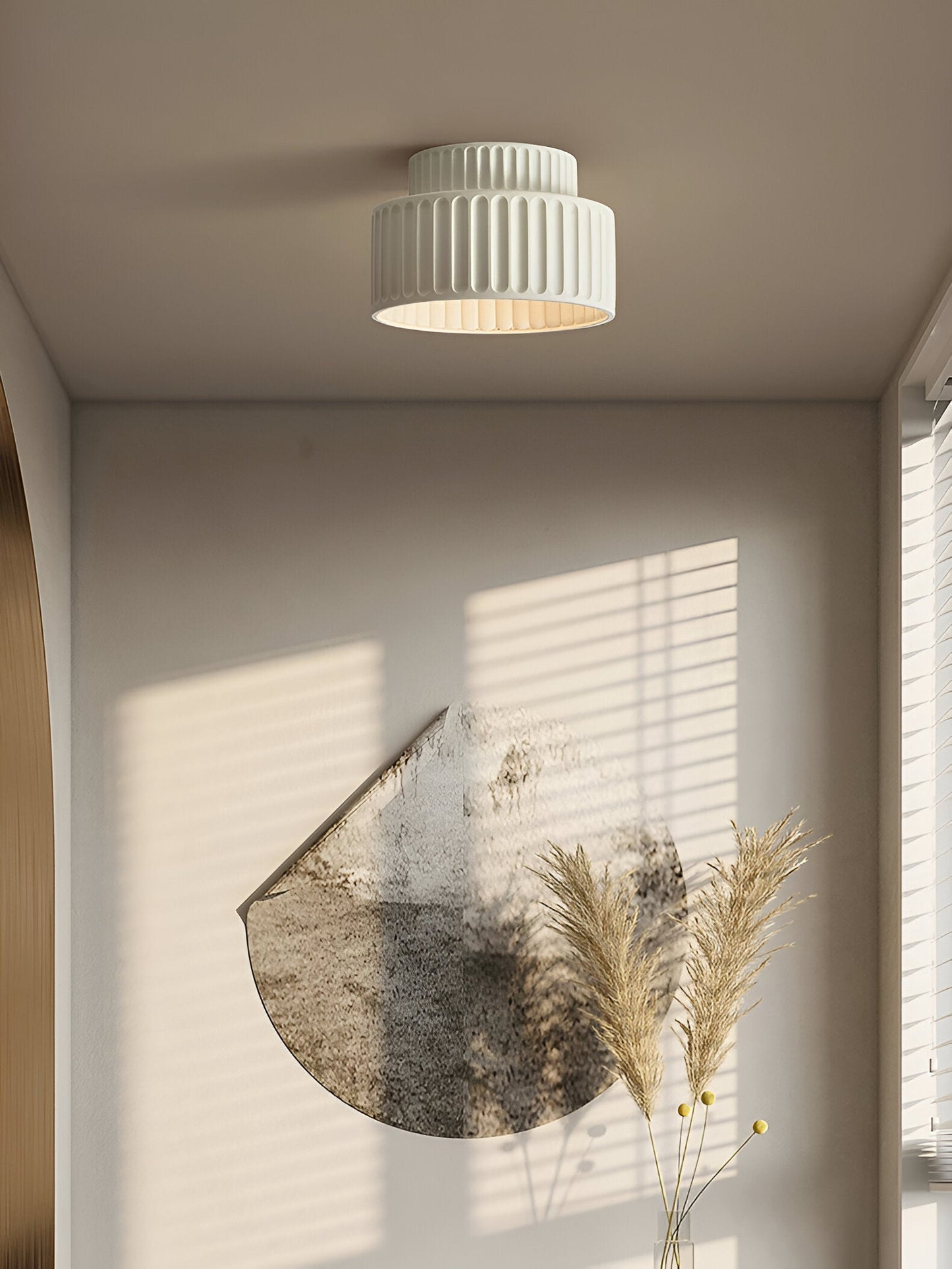 Floroux Plafonnier en Résine Blanche – Élégance Médiévale pour Votre Maison