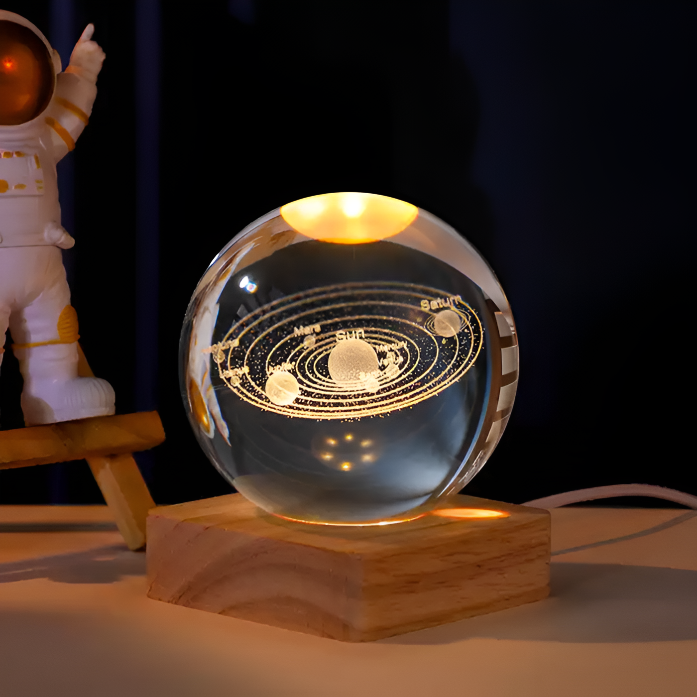 Kristal boule LED 3D