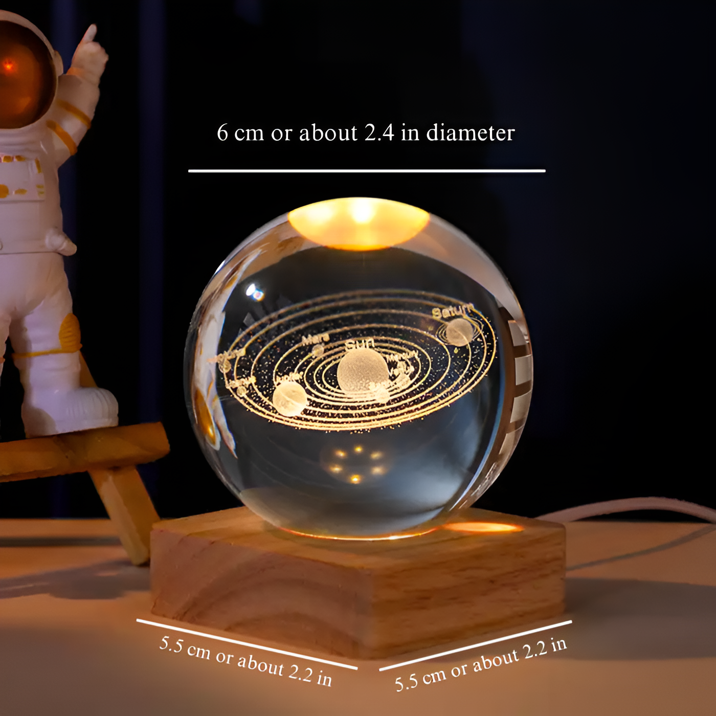 Kristal boule LED 3D