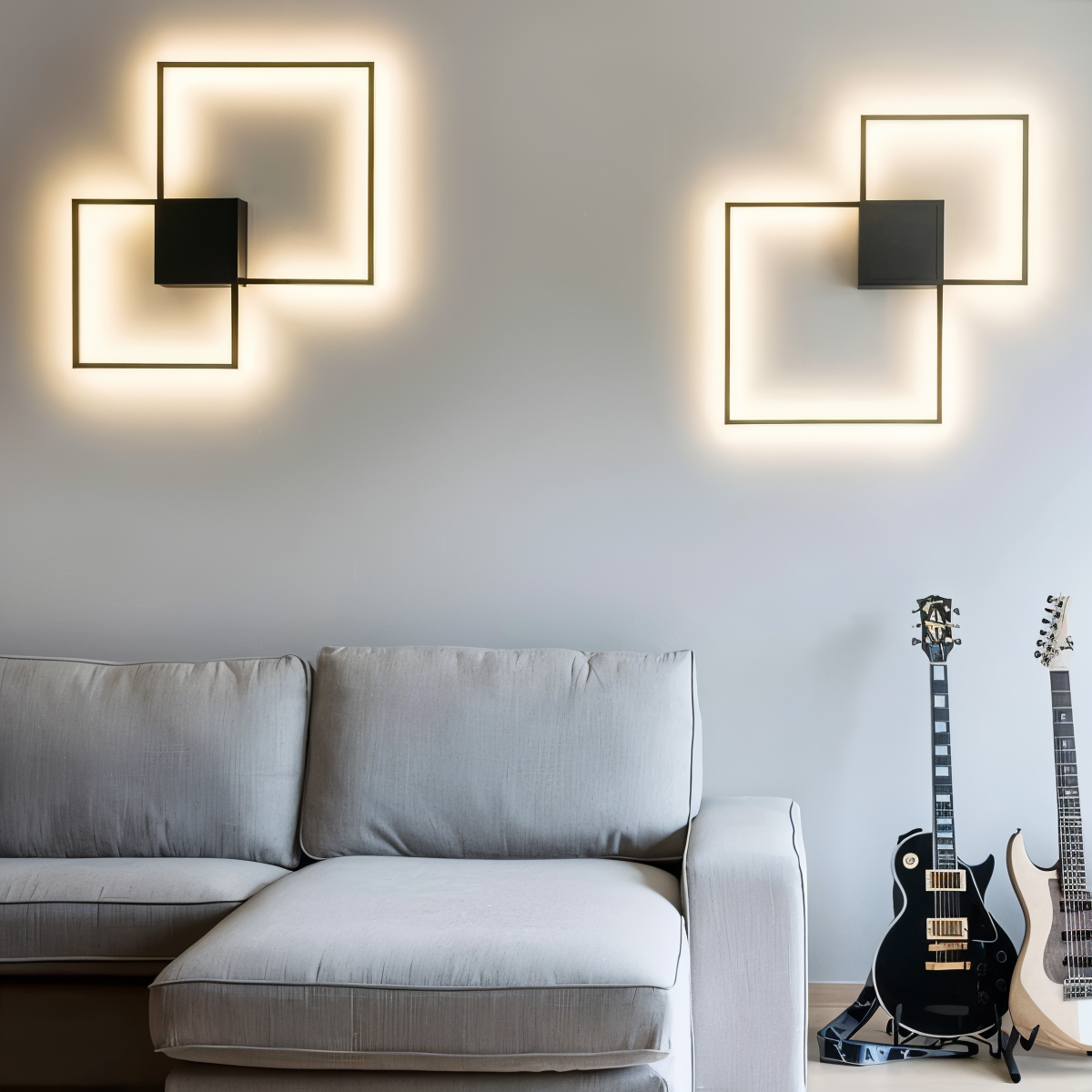 Floroux - Applique murale carrée LED élégante pour les espaces de vie modernes