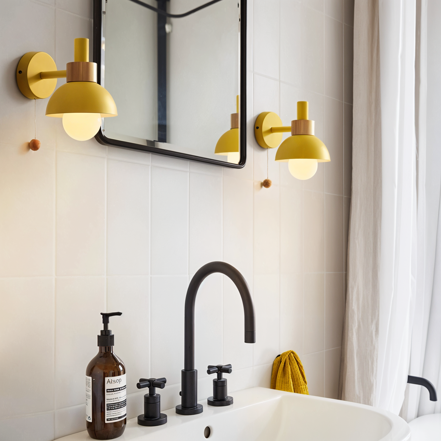 Applique murale Floroux – Design scandinave avec interrupteur à tirette