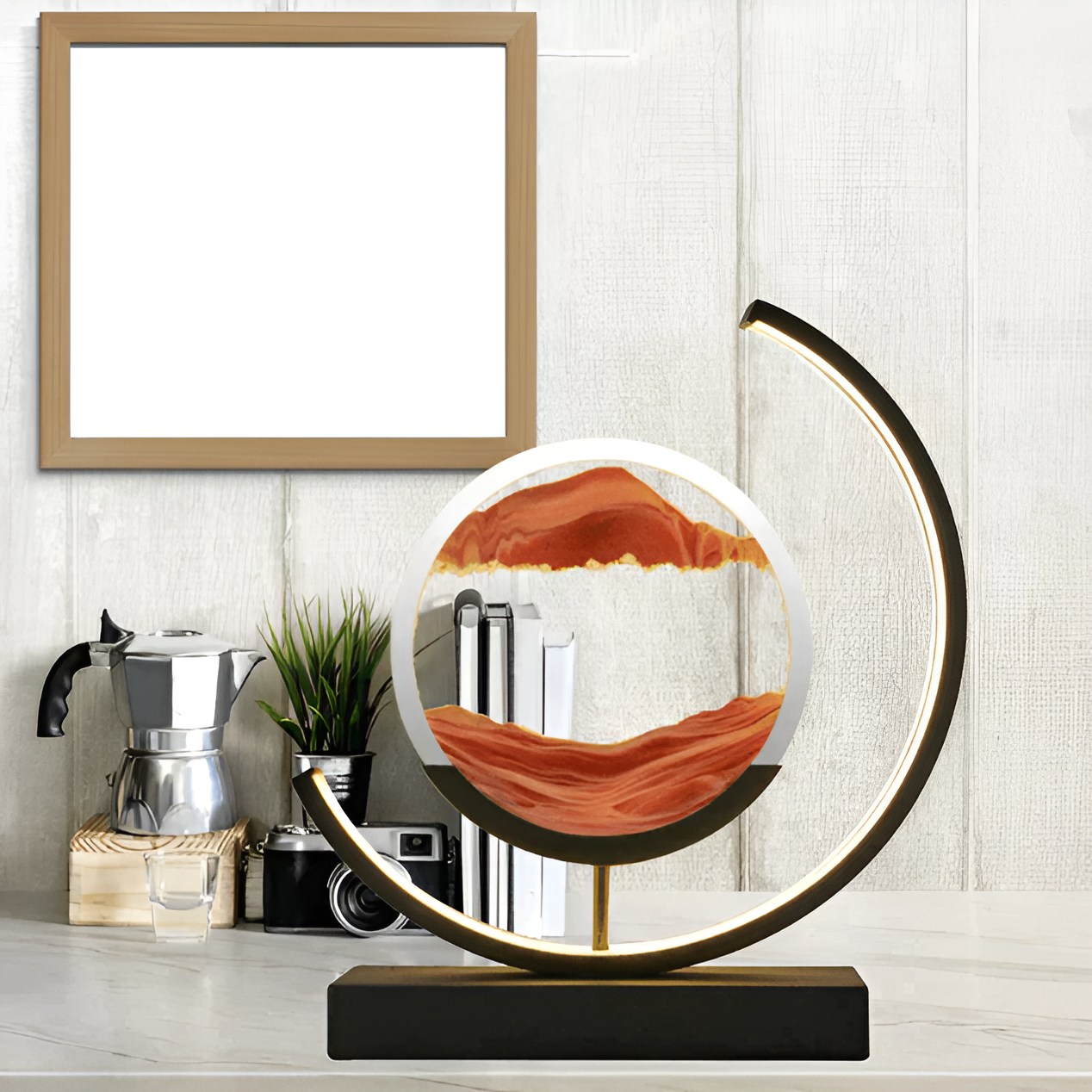 Lampe à sable LED dimmable avec télécommande sans fil