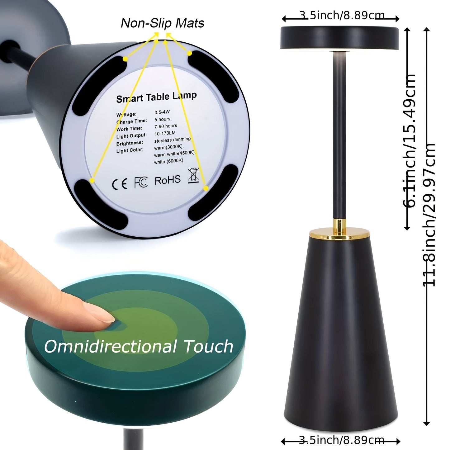 LUX Lampe de table sans fil, Atmosphère moderne