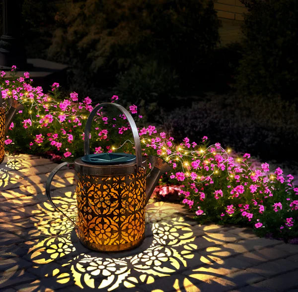 Floroux | Lumières Extérieures Creusées - Arrosoir Solaire avec Éclairage