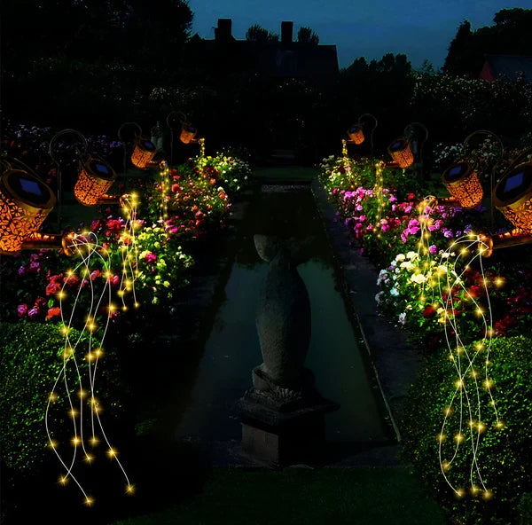 Floroux | Lumières Extérieures Creusées - Arrosoir Solaire avec Éclairage