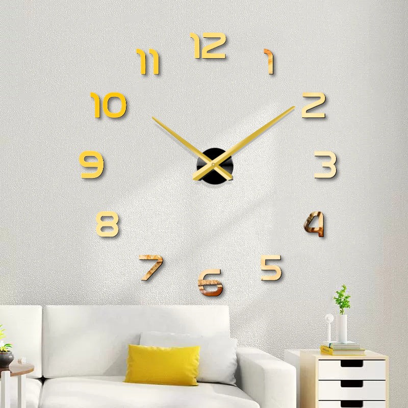 Tijdmeester Mode 3D Grande Horloge Mur Autocollant Miroir