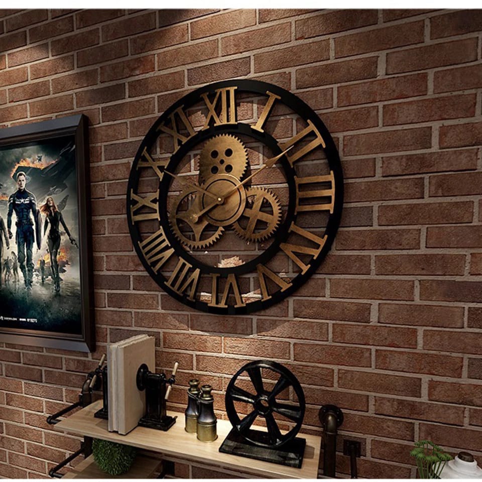 Horloge murale en bois rétro