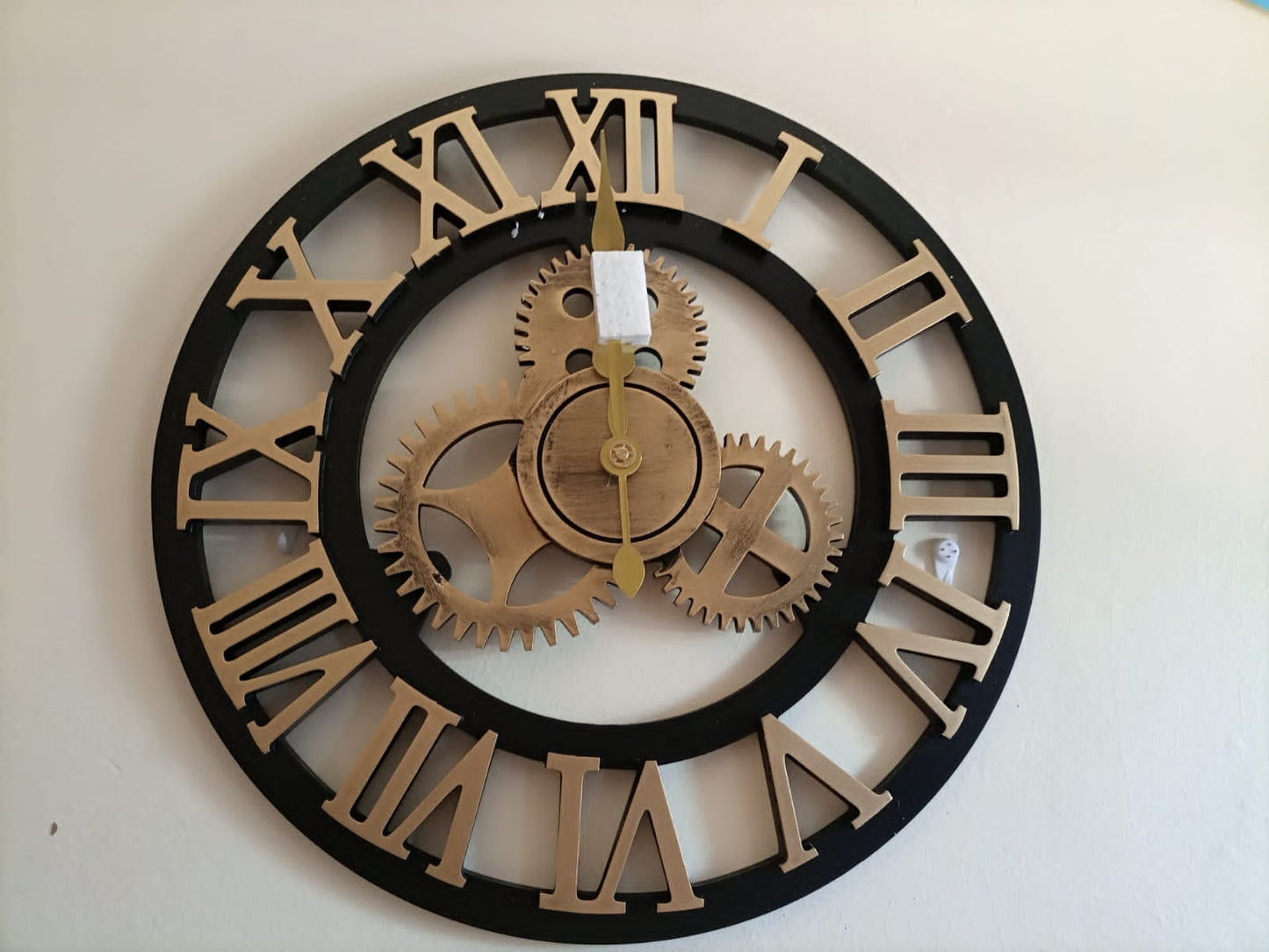 Horloge murale en bois rétro