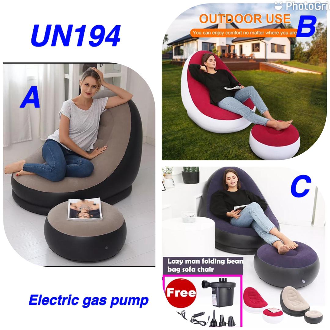 Siège gonflable + ottoman + pompe électrique
