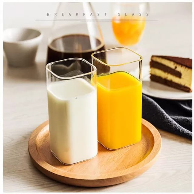 Transparent Borosilicate Rectangle Glass Cup