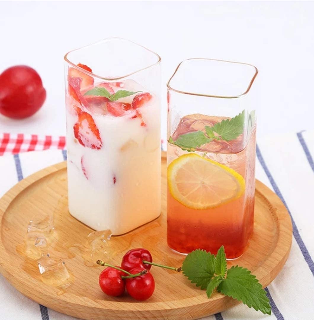 Transparent Borosilicate Rectangle Glass Cup