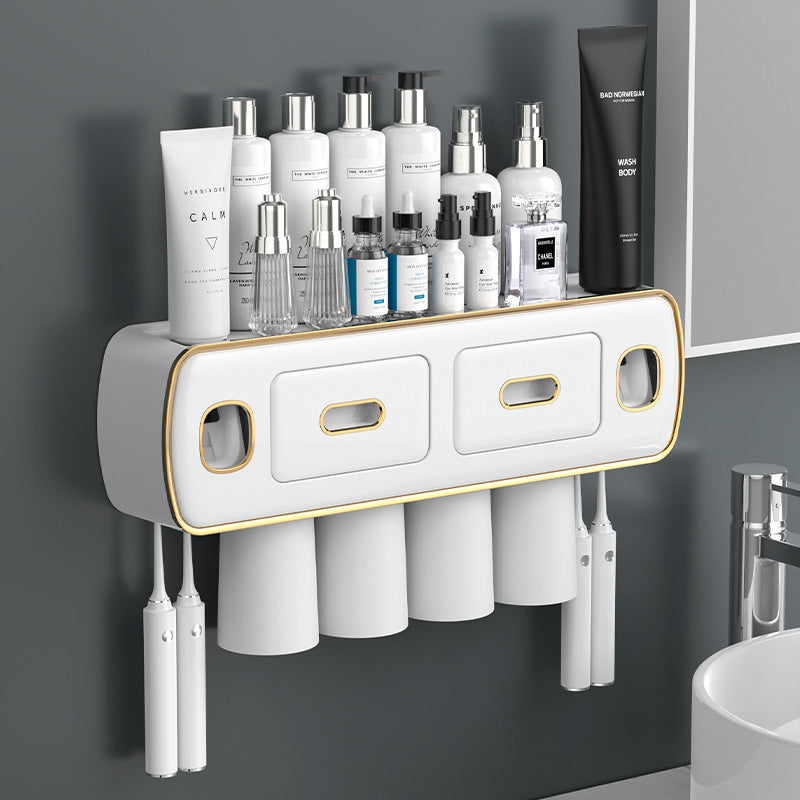 Distributeur de dentifrice avec support pour brosse à dents