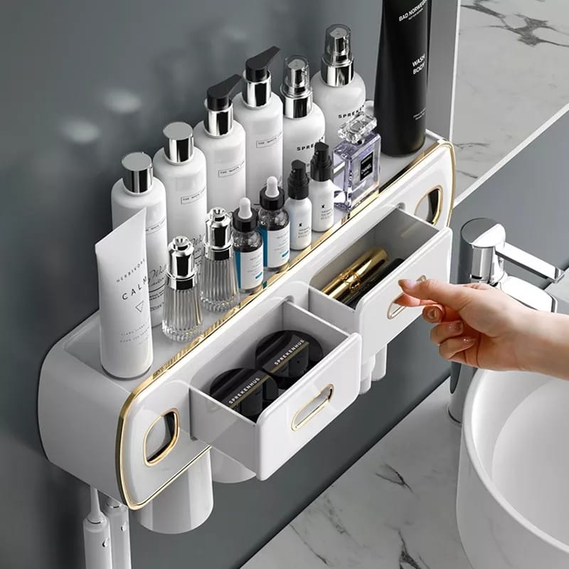 Distributeur de dentifrice avec support pour brosse à dents