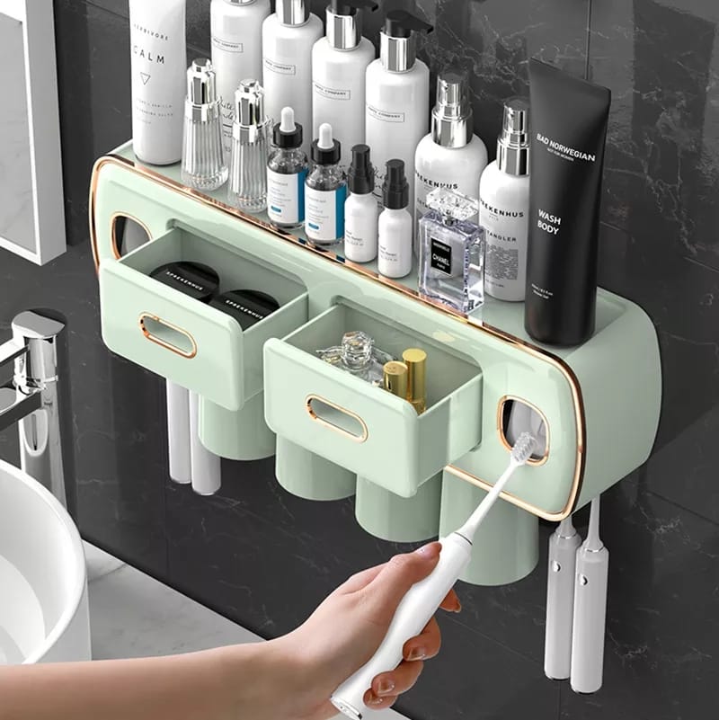 Distributeur de dentifrice avec support pour brosse à dents