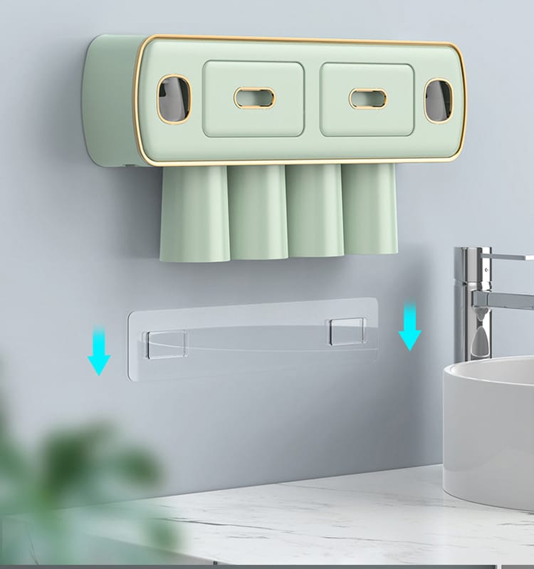 Distributeur de dentifrice avec support pour brosse à dents