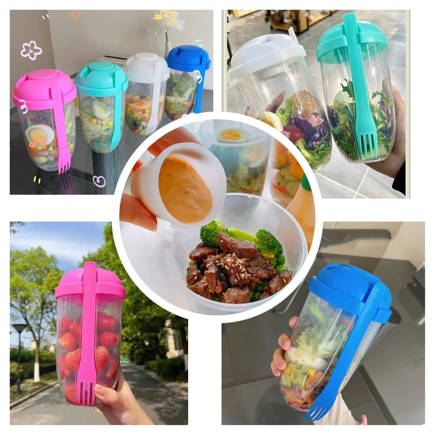 Tasse portable à petit déjeuner/salade/céréales