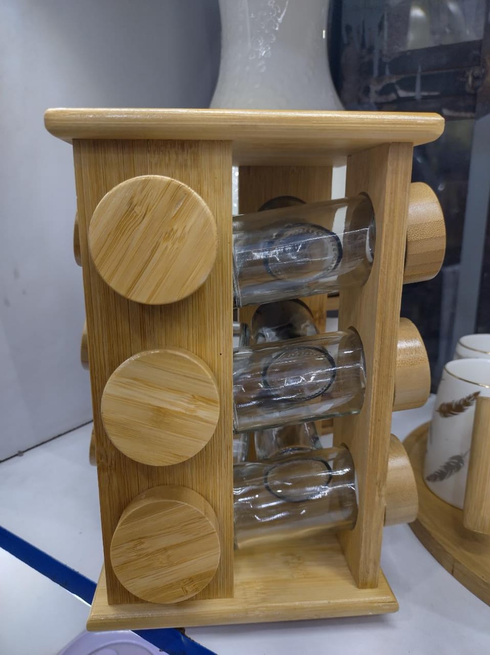 12Pcs Étagère à épices en bambou