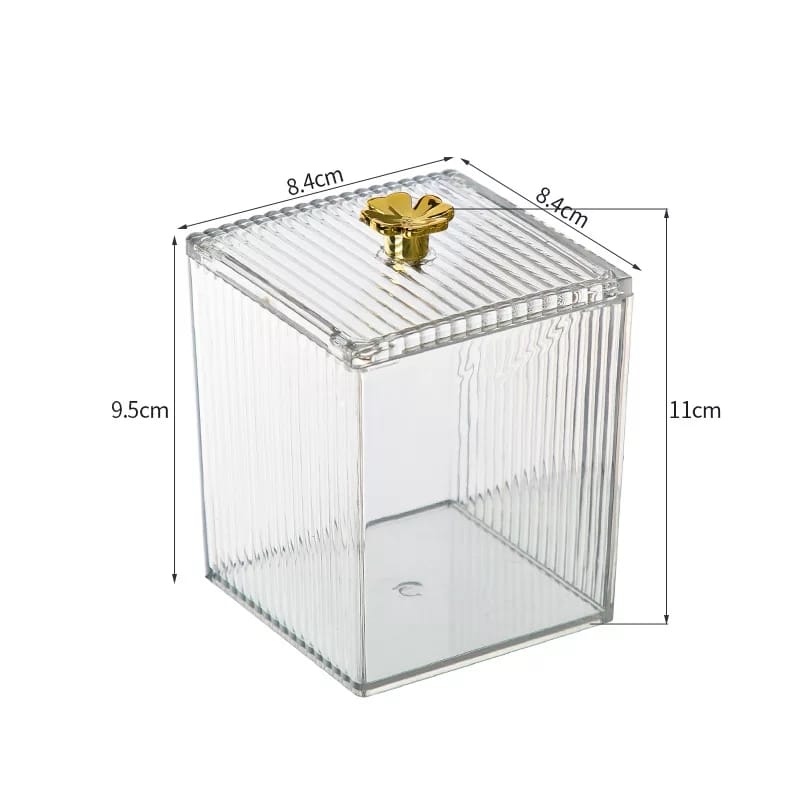 Boîte de rangement transparente en acrylique pour maquillage/ coton